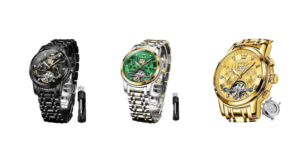 OLEVS Men's Skeleton Automatic Watch